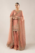 Maria B | Luxury Formals | SF-EF26-28-Peach - by Libasekhas UK - Registered Vendor of : Maria B - 100% Original Designer Dress