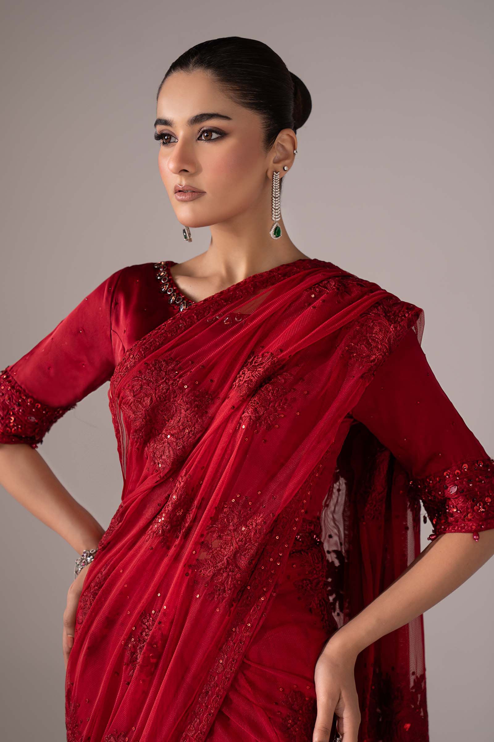 Maria B | Luxury Formals | SF-EF26-56-Red - by Libasekhas UK - Registered Vendor of : Maria B - 100% Original Designer Dress