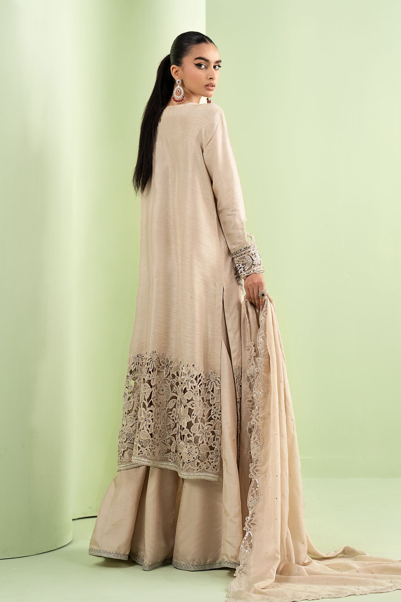 Maria B | Luxury Formals | SF-EF26-63-BEIGE - by Libasekhas UK - Registered Vendor of : Maria B - 100% Original Designer Dress