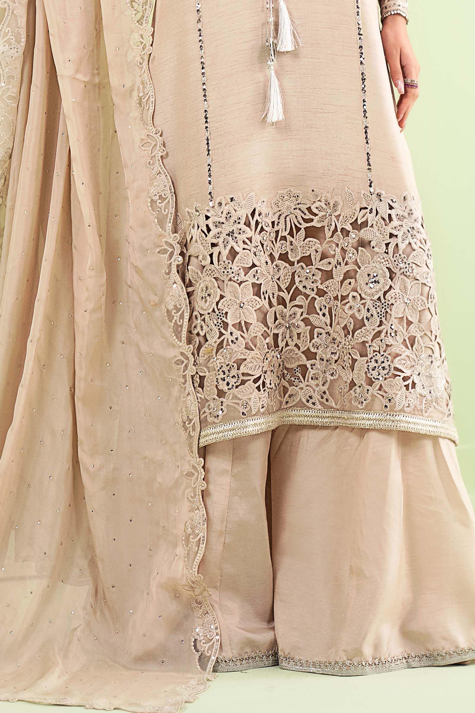 Maria B | Luxury Formals | SF-EF26-63-BEIGE - by Libasekhas UK - Registered Vendor of : Maria B - 100% Original Designer Dress