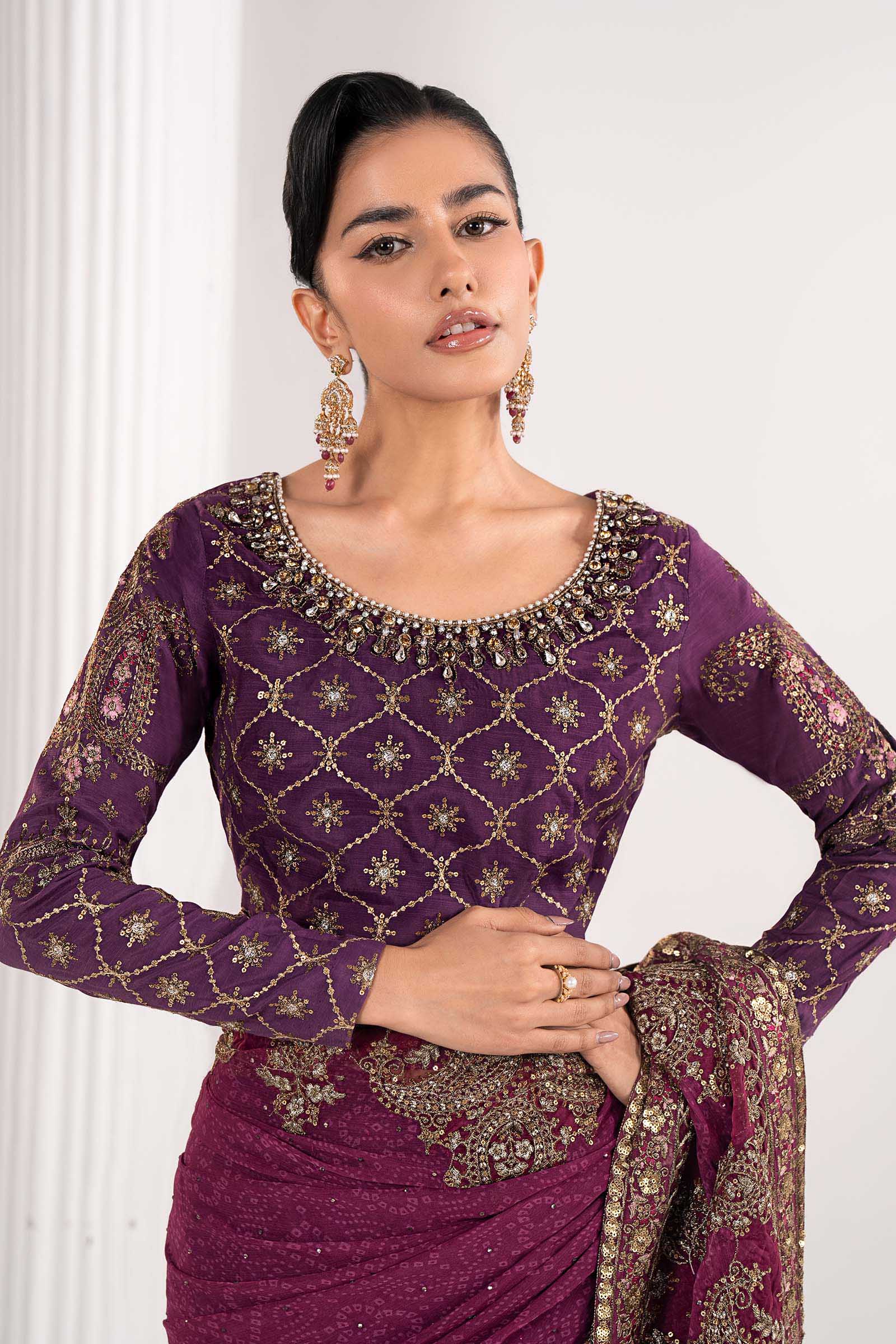 Maria B | Luxury Formals | SF-EF26-67-Purple - by Libasekhas UK - Registered Vendor of : Maria B - 100% Original Designer Dress