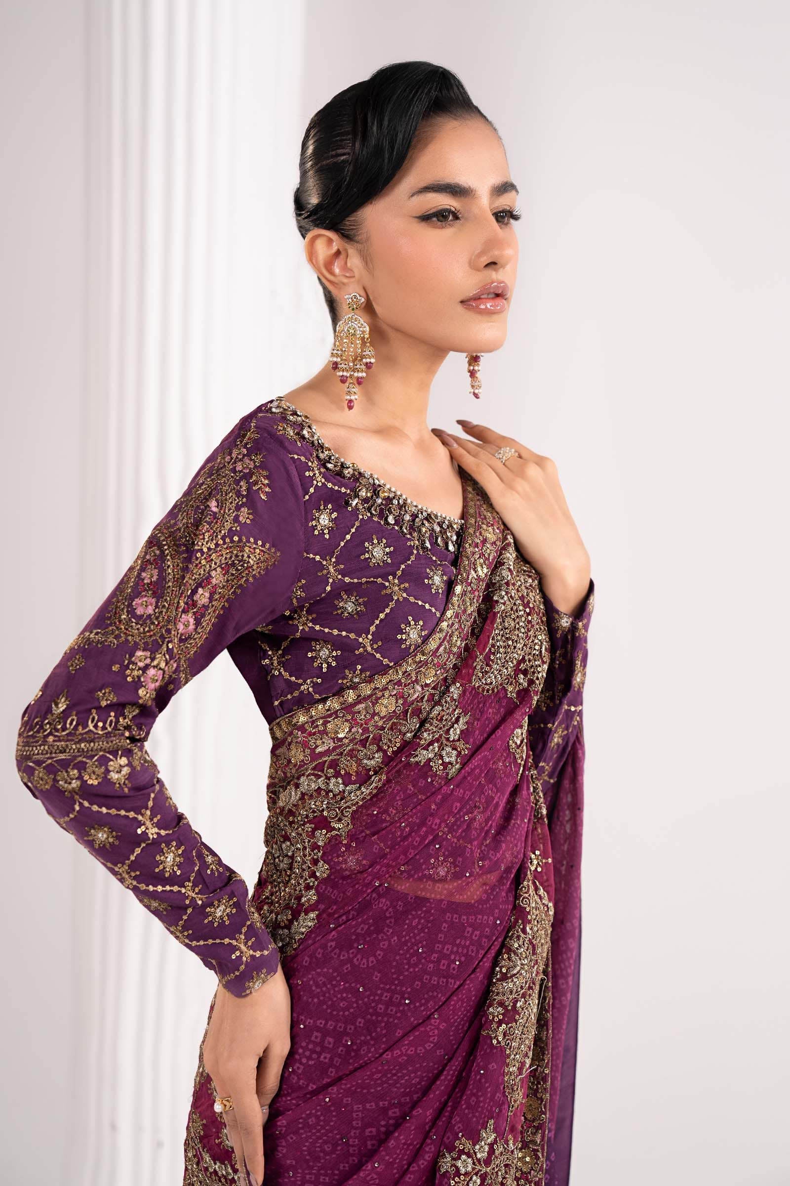 Maria B | Luxury Formals | SF-EF26-67-Purple - by Libasekhas UK - Registered Vendor of : Maria B - 100% Original Designer Dress