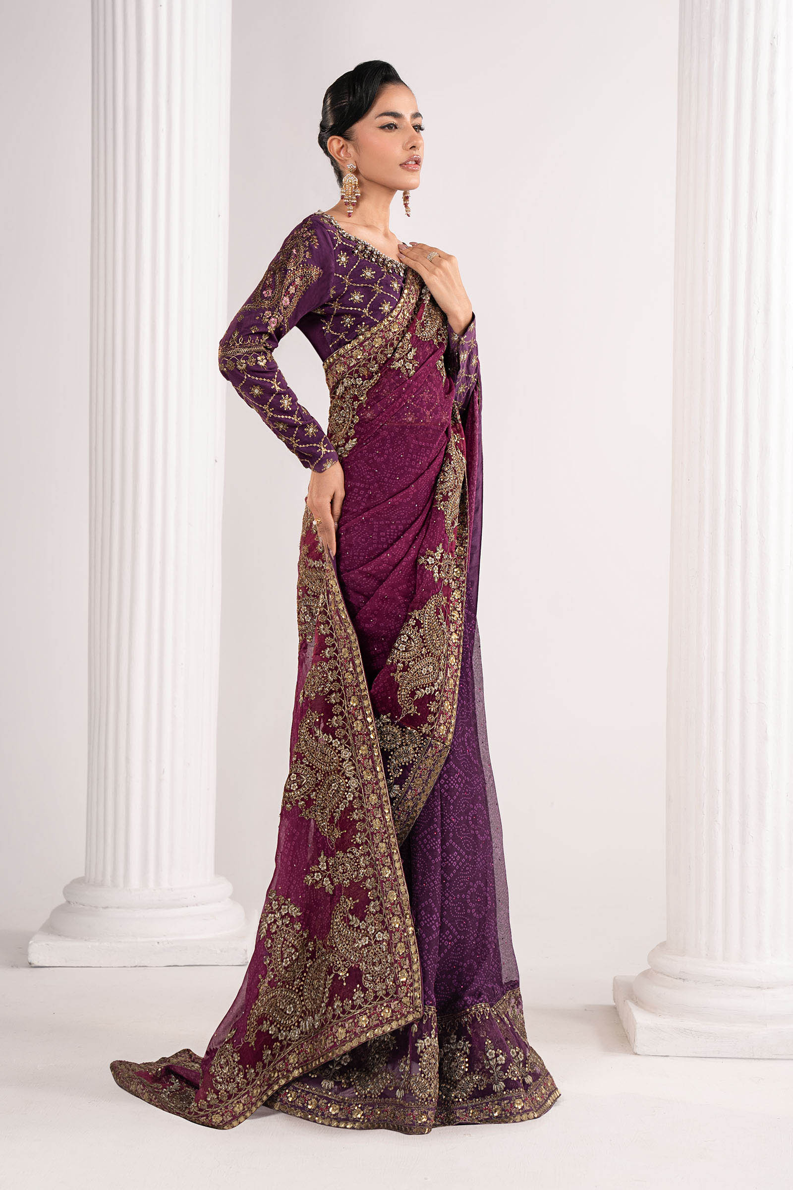 Maria B | Luxury Formals | SF-EF26-67-Purple - by Libasekhas UK - Registered Vendor of : Maria B - 100% Original Designer Dress