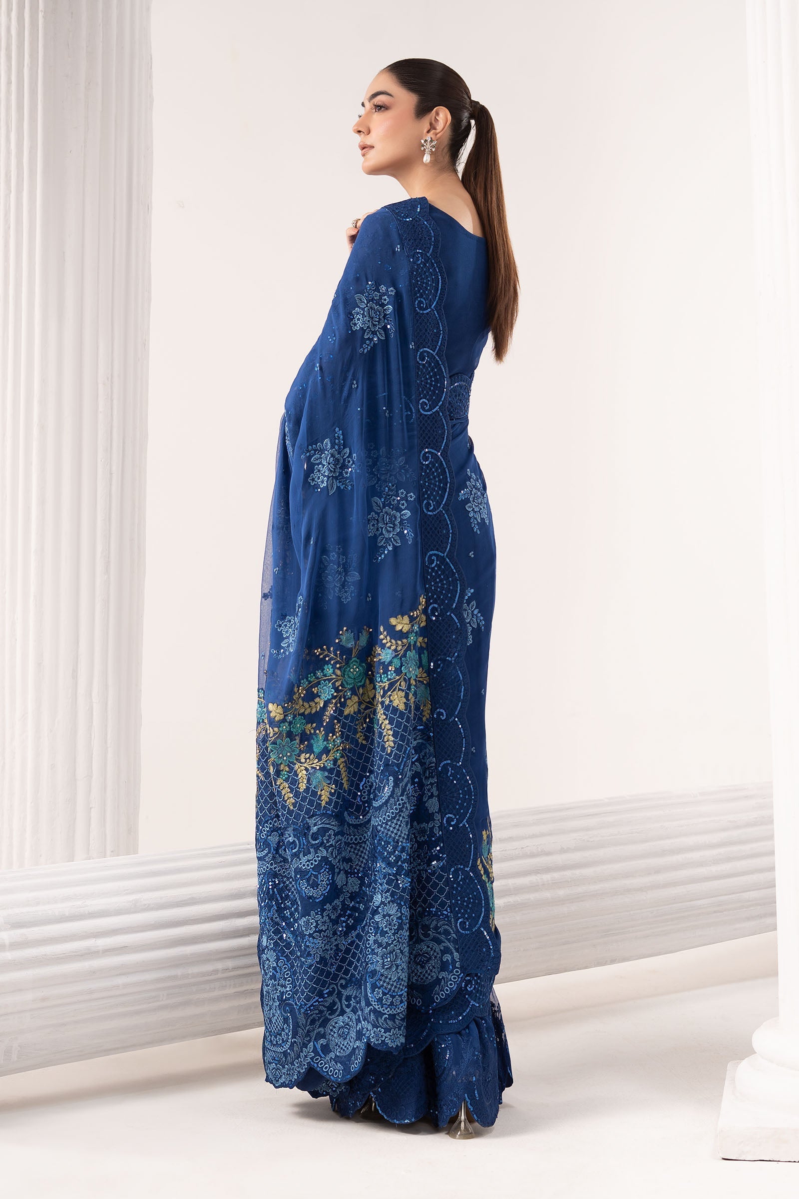Maria B | Luxury Formals | SF-EF26-69-Blue - by Libasekhas UK - Registered Vendor of : Maria B - 100% Original Designer Dress