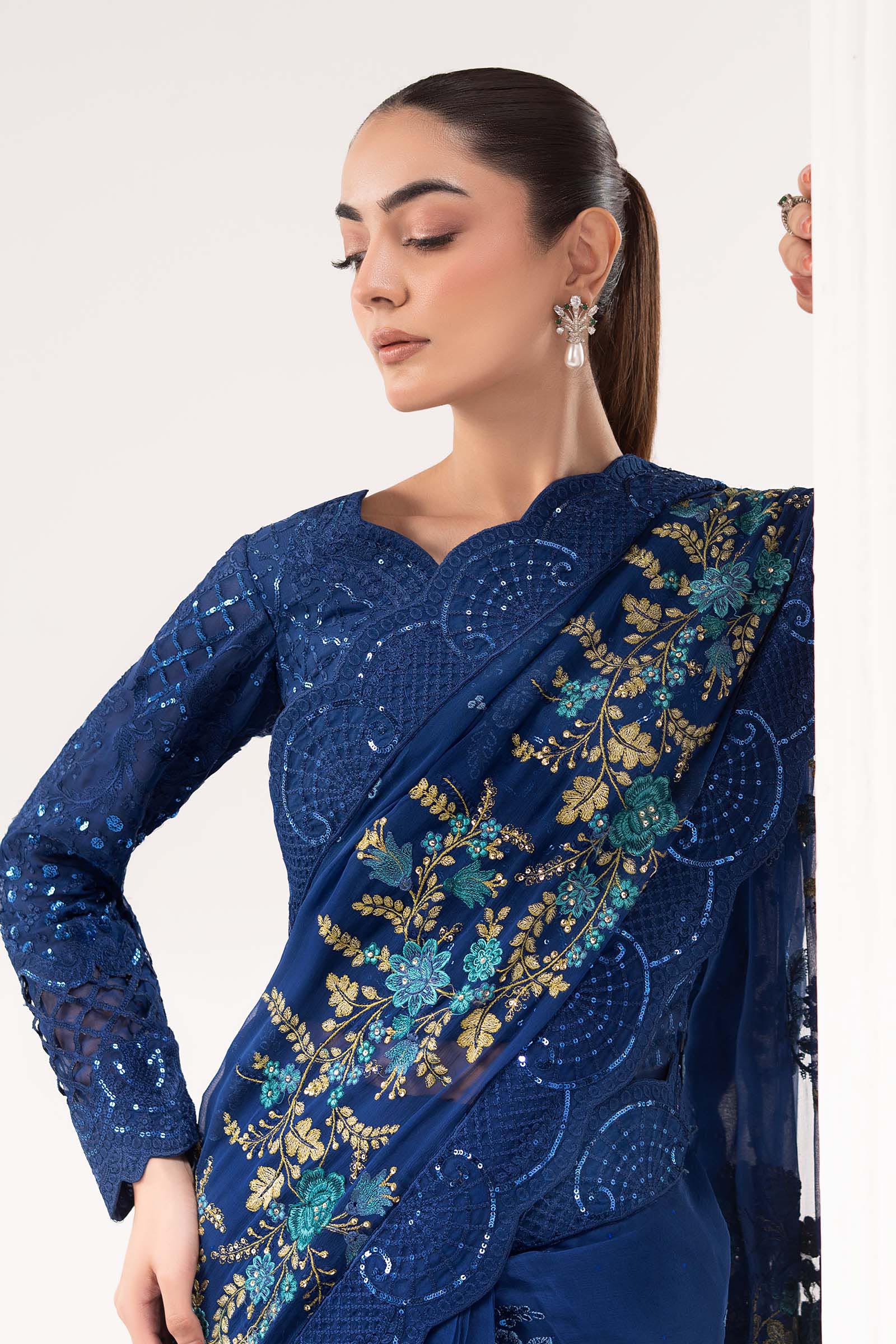 Maria B | Luxury Formals | SF-EF26-69-Blue - by Libasekhas UK - Registered Vendor of : Maria B - 100% Original Designer Dress