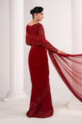 Maria B | Luxury Formals | SF-EF26-70-Red - by Libasekhas UK - Registered Vendor of : Maria B - 100% Original Designer Dress