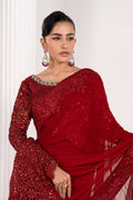 Maria B | Luxury Formals | SF-EF26-70-Red - by Libasekhas UK - Registered Vendor of : Maria B - 100% Original Designer Dress