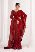 Maria B | Luxury Formals | SF-EF26-70-Red - by Libasekhas UK - Registered Vendor of : Maria B - 100% Original Designer Dress