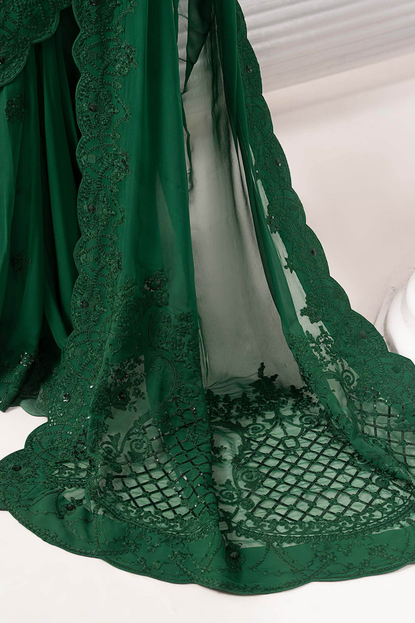 Maria B | Luxury Formals | SF-EF26-73-Green - by Libasekhas UK - Registered Vendor of : Maria B - 100% Original Designer Dress