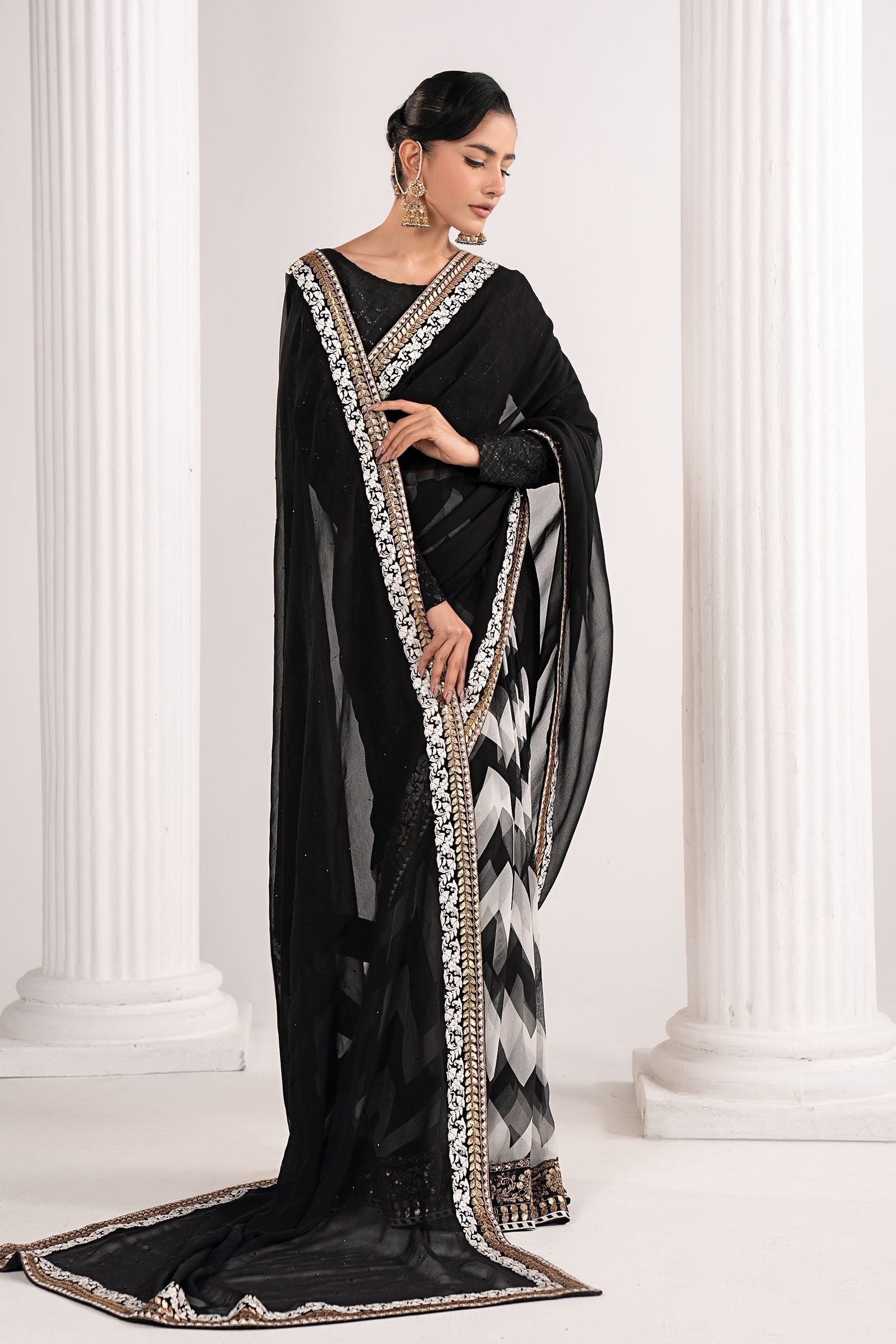 Maria B | Luxury Formals | SF-EF26-74-Black - by Libasekhas UK - Registered Vendor of : Maria B - 100% Original Designer Dress