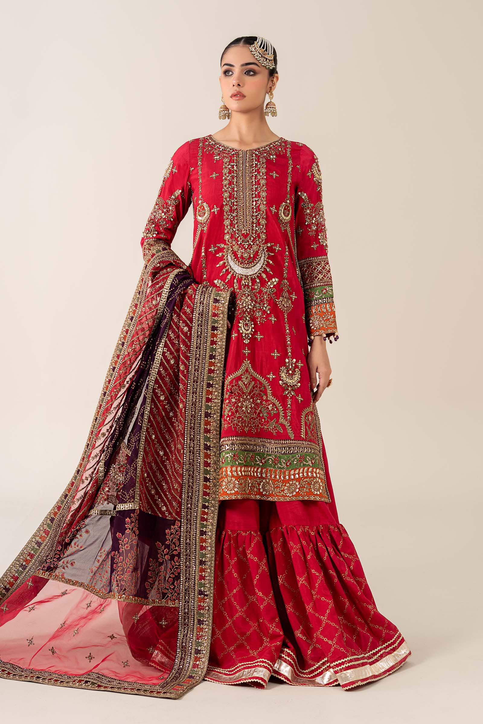 Maria B | Pre Fall 25 | Bamber Raw Silk Suit 14 - by Libasekhas UK - Registered Vendor of : Maria B - 100% Original Designer Dress