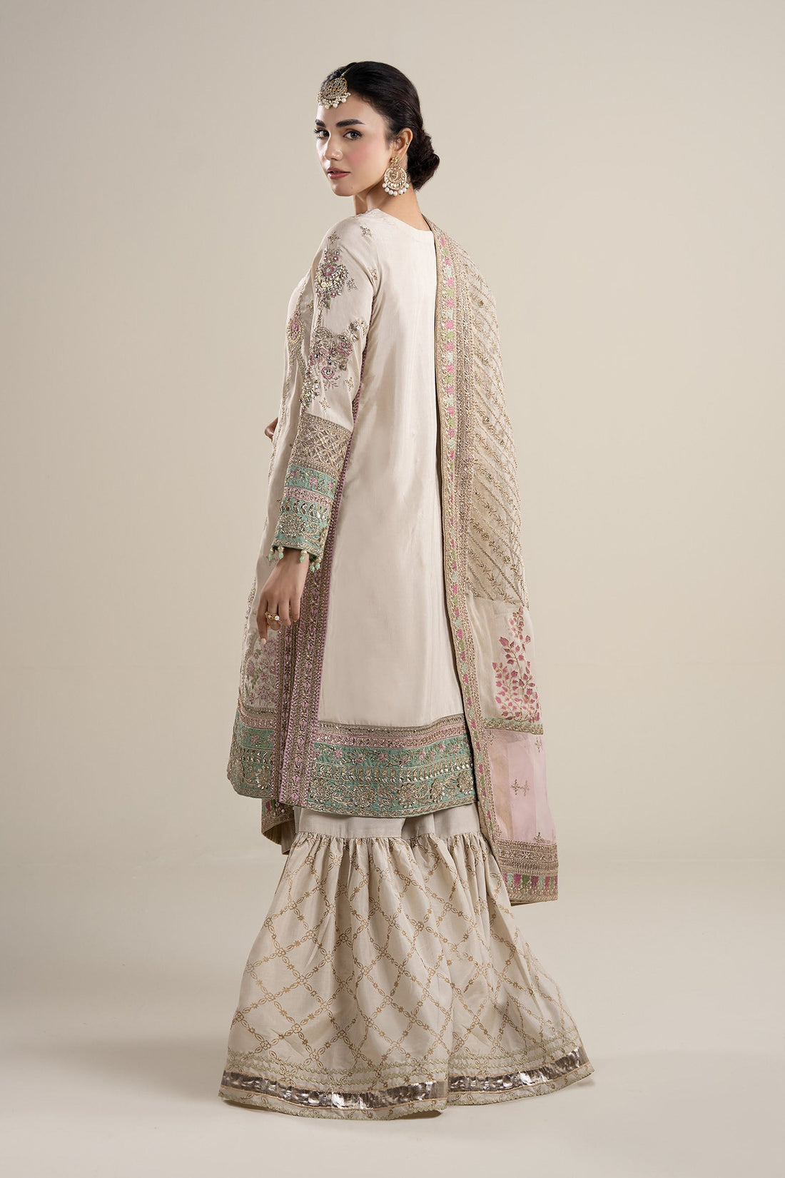 Maria B | Pre Fall Dresses | 3 Piece Embroidered Bamber Raw Silk Suit HH - by Libasekhas UK - Registered Vendor of : Maria B - 100% Original Designer Dress