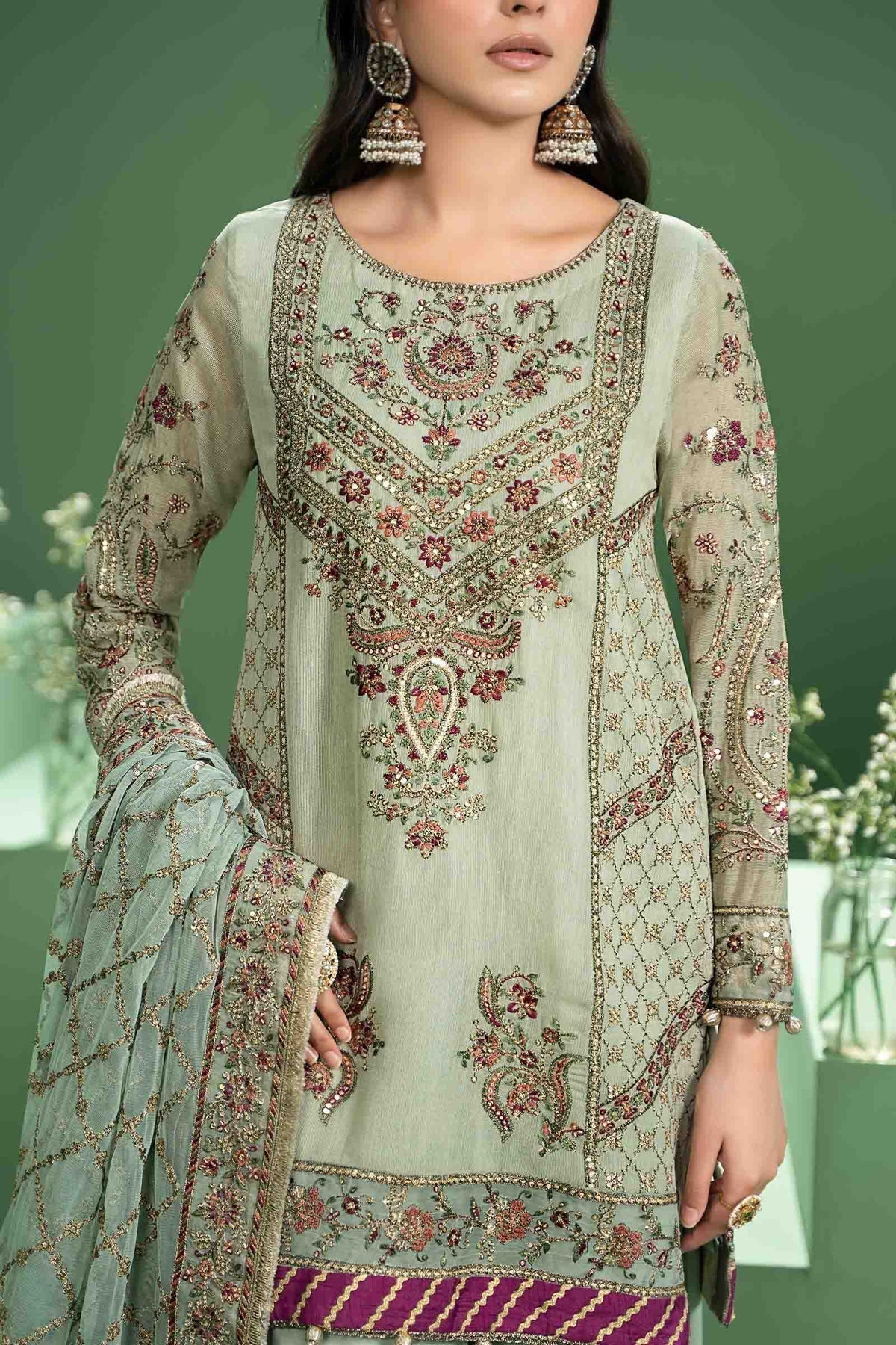 Maria b | Formal Wears | SF-W24-45 - by - Libasekhas UK - Registered Vendor of : Maria B - 100% Original Designer Dresss