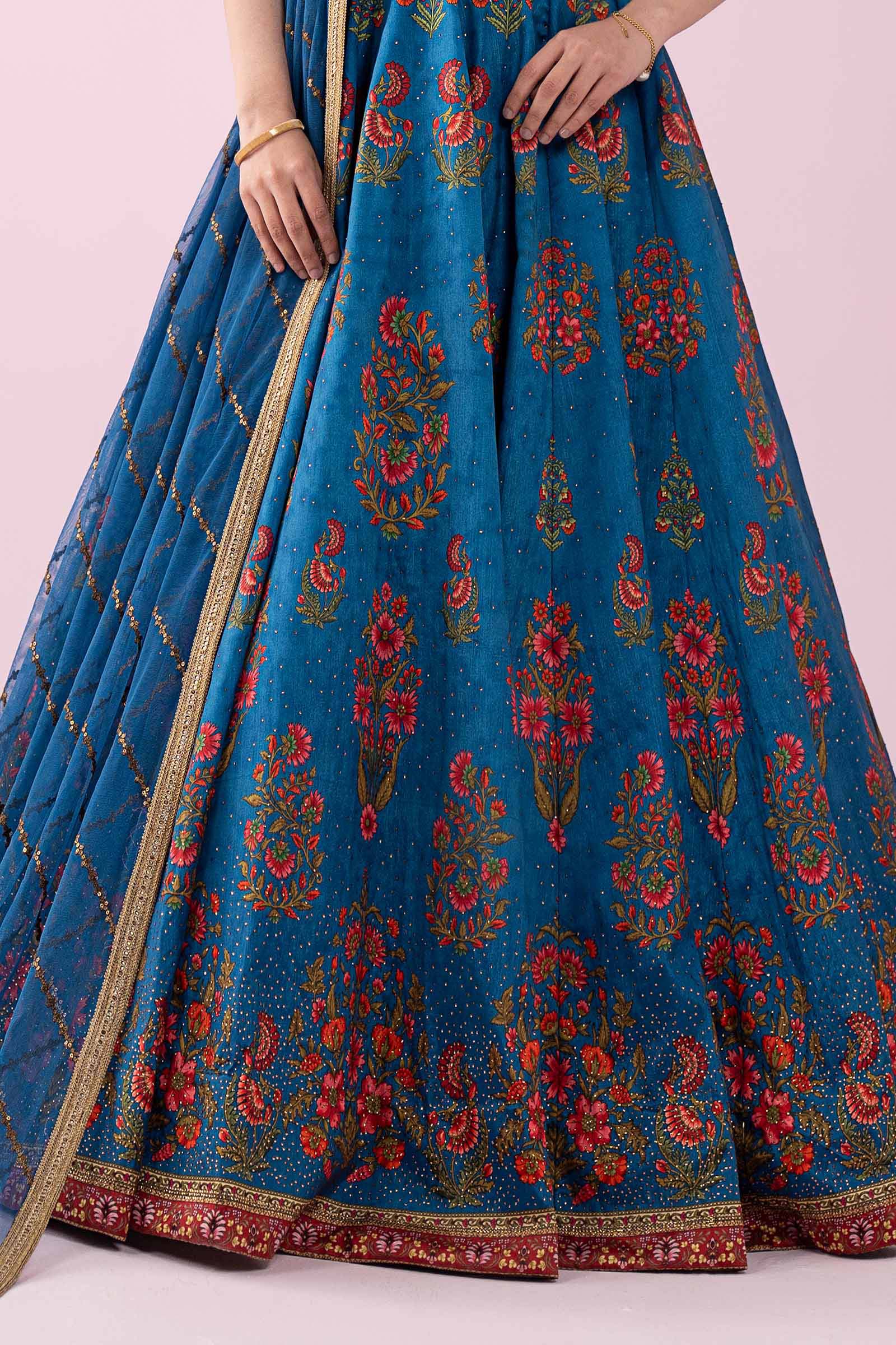 Maria B | Luxury Formals | SF-EF26-04-Blue - by Libasekhas UK - Registered Vendor of : Maria B - 100% Original Designer Dress