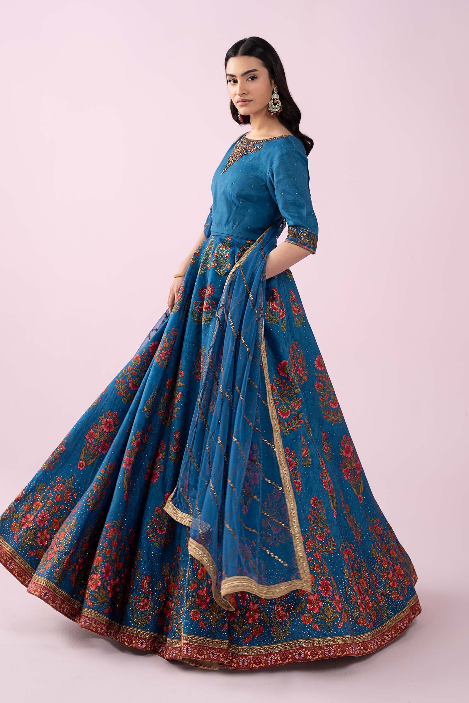 Maria B | Luxury Formals | SF-EF26-04-Blue - by Libasekhas UK - Registered Vendor of : Maria B - 100% Original Designer Dress