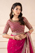 Maria B | Pre Fall Dresses | Embroidered Chiffon Saree ZW - by Libasekhas UK - Registered Vendor of : Maria B - 100% Original Designer Dress