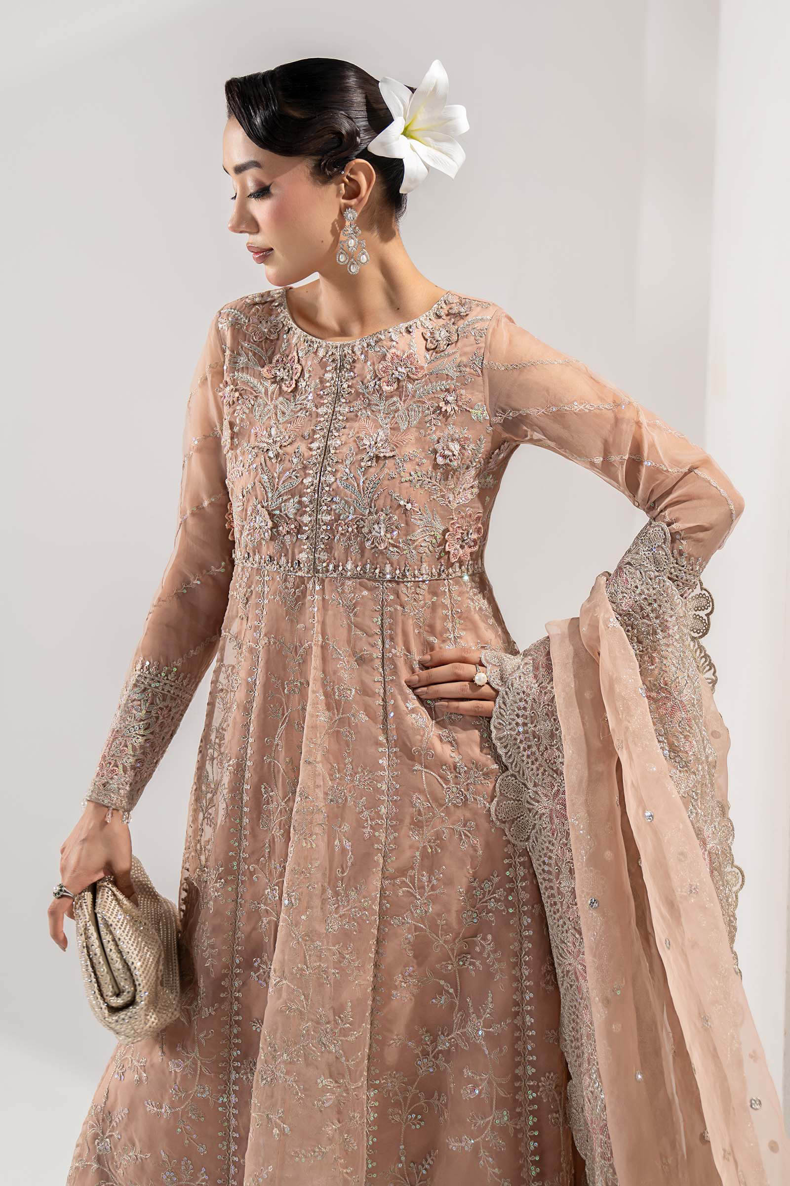 Maria B | Pre Fall Dresses | 3 Piece Embroidered Organza Suit ZS - by Libasekhas UK - Registered Vendor of : Maria B - 100% Original Designer Dress