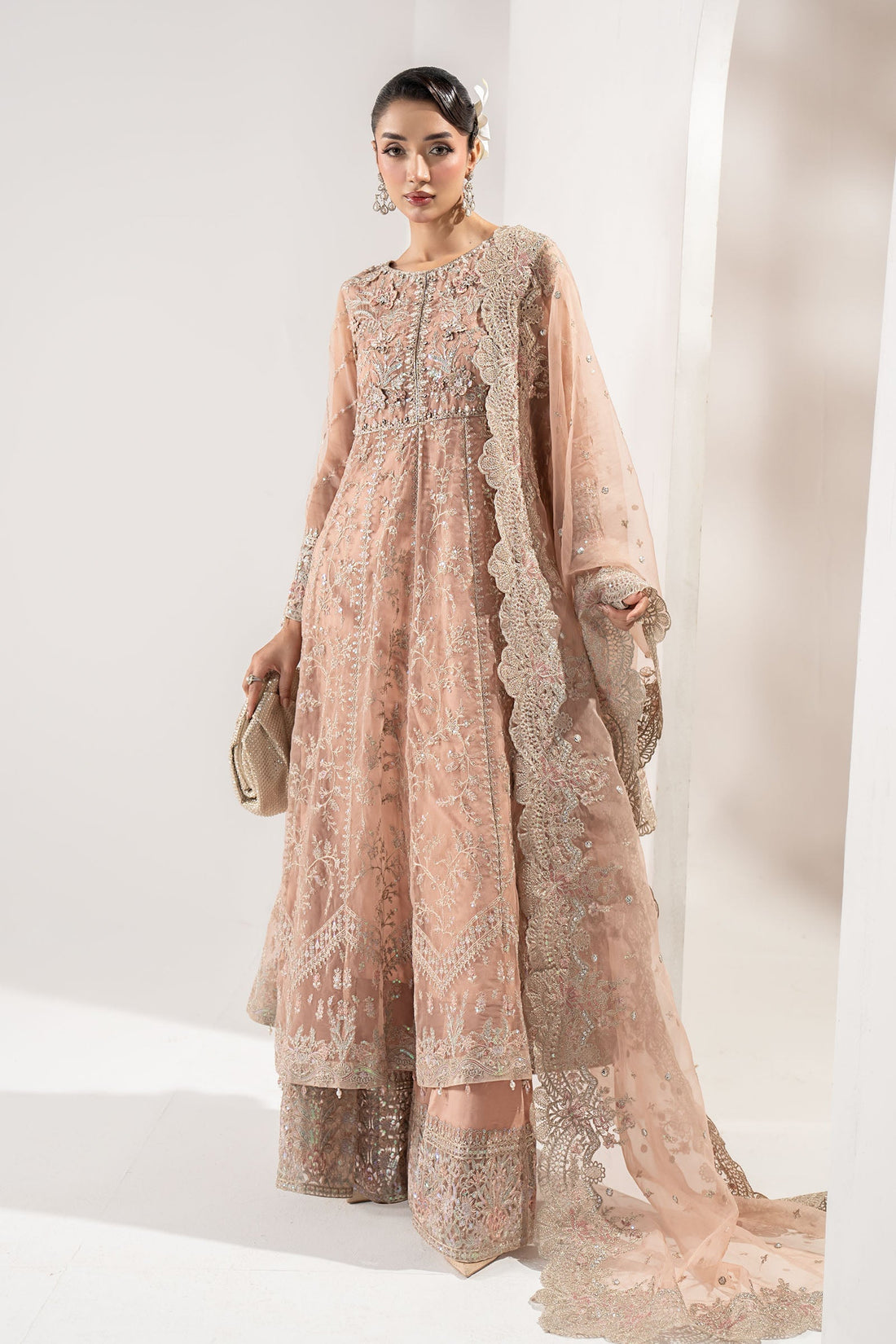 Maria B | Pre Fall Dresses | 3 Piece Embroidered Organza Suit ZS - by Libasekhas UK - Registered Vendor of : Maria B - 100% Original Designer Dress