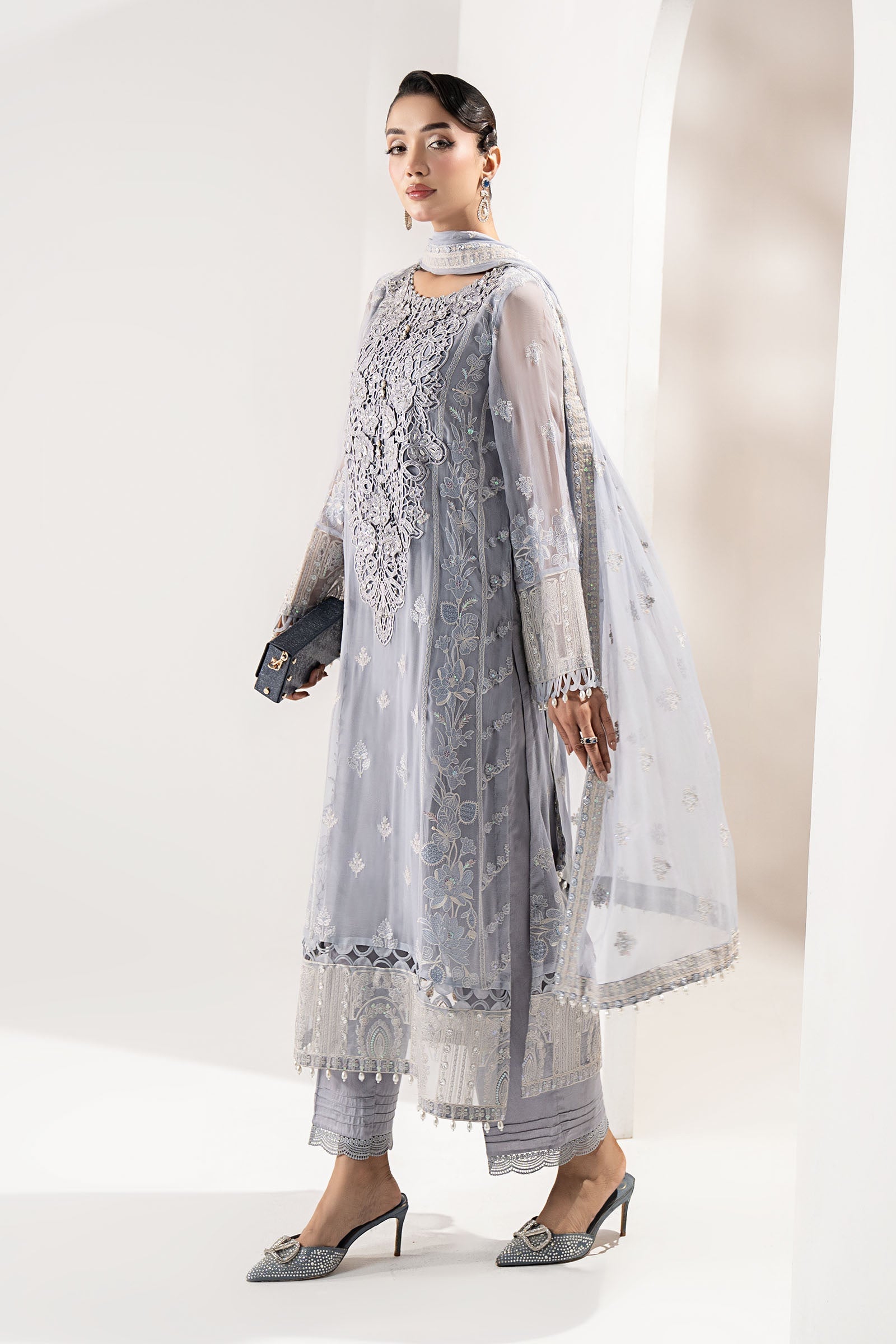 Maria B | Pre fall Dresses | SF-W25-47 I - by Libasekhas UK - Registered Vendor of : Maria B - 100% Original Designer Dress