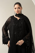 Maria B | Pre Fall Dresses | 3 Piece Embroidered Chiffon Suit Black - by Libasekhas UK - Registered Vendor of : Maria B - 100% Original Designer Dress