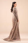 Maria B | Pre Fall Dresses | Embroidered Net Saree Light Skin - by Libasekhas UK - Registered Vendor of : Maria B - 100% Original Designer Dress