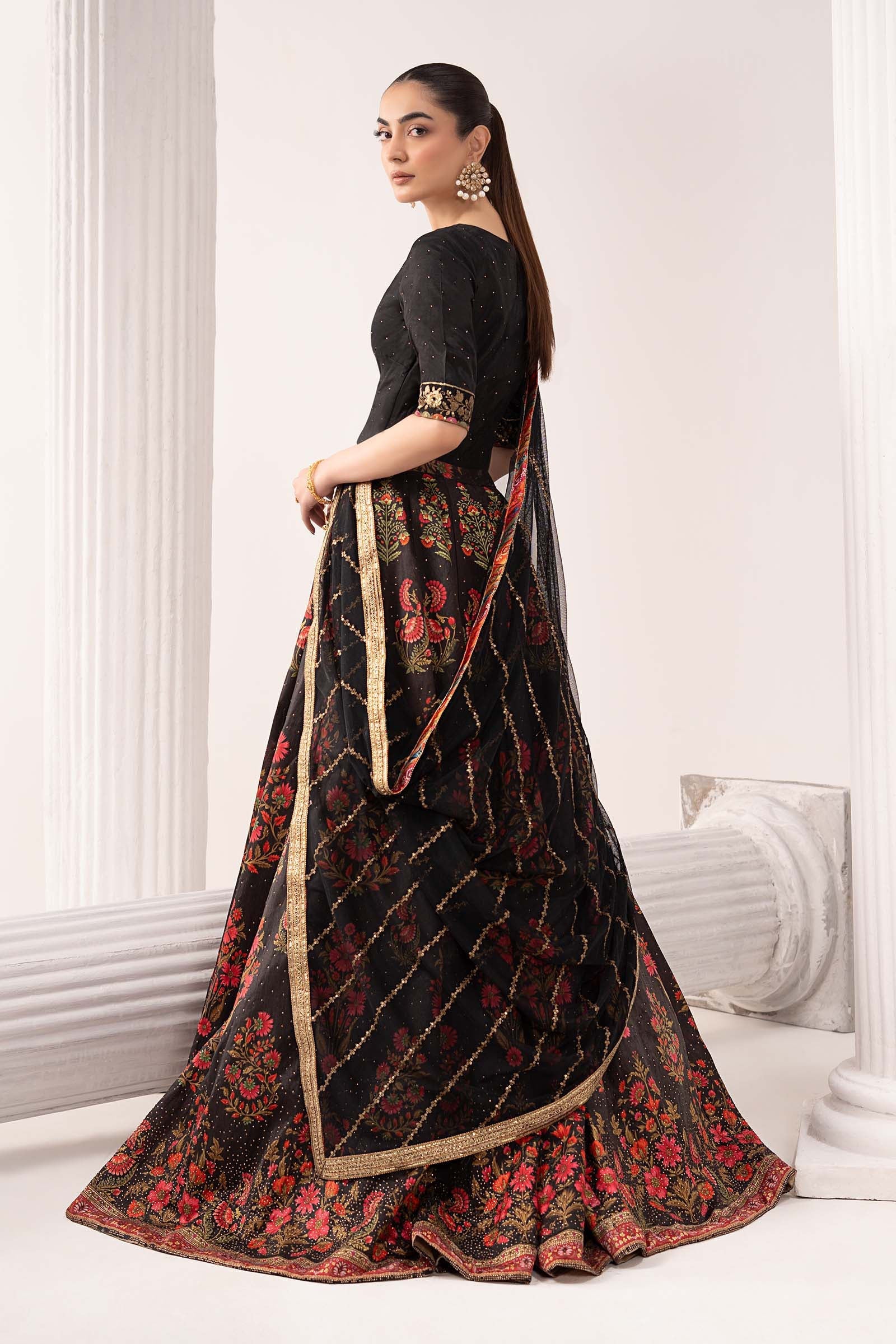 Maria B | Luxury Formals | SF-EF26-04-Black - by Libasekhas UK - Registered Vendor of : Maria B - 100% Original Designer Dress