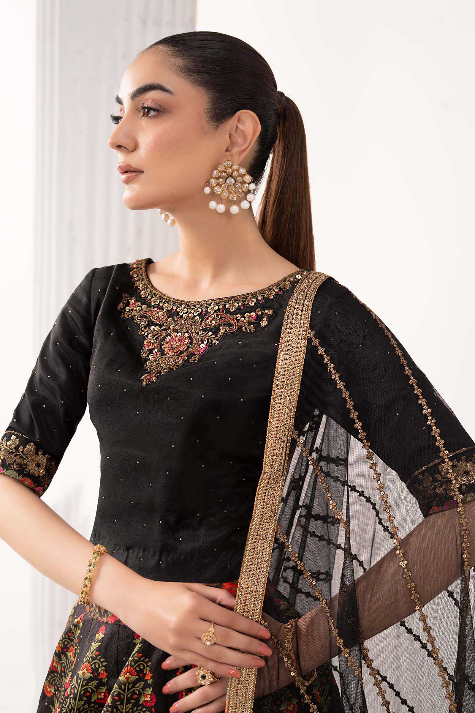 Maria B | Luxury Formals | SF-EF26-04-Black - by Libasekhas UK - Registered Vendor of : Maria B - 100% Original Designer Dress