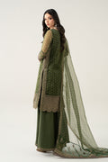 Maria B | Pre Fall Dresses | 3 Piece Embroidered Suit Deep Olive Green - by Libasekhas UK - Registered Vendor of : Maria B - 100% Original Designer Dress