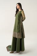 Maria B | Pre Fall Dresses | 3 Piece Embroidered Suit Deep Olive Green - by Libasekhas UK - Registered Vendor of : Maria B - 100% Original Designer Dress