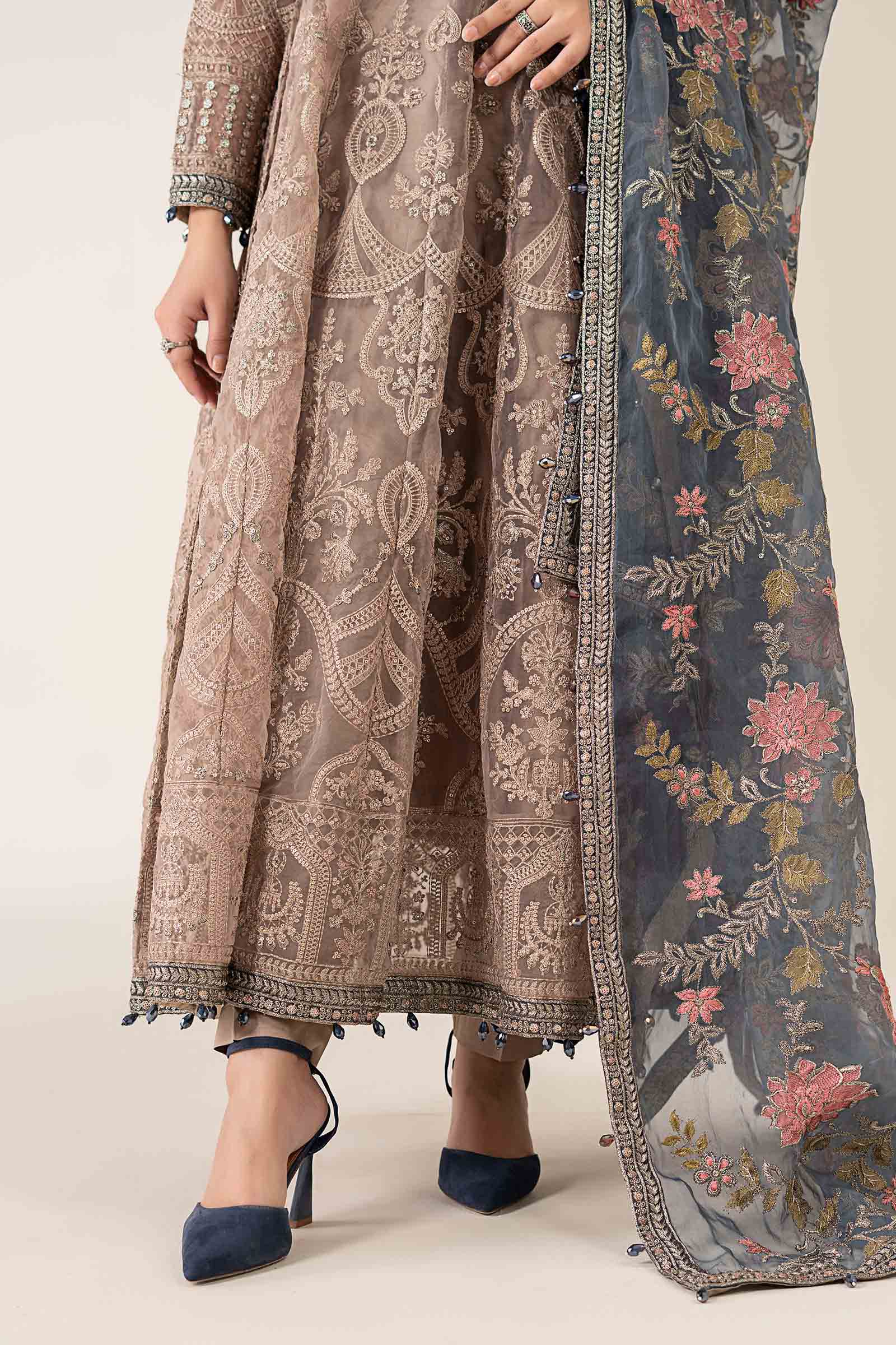 Maria B | Pre Fall Dresses | 3 Piece Embroidered Suit Gray - by Libasekhas UK - Registered Vendor of : Maria B - 100% Original Designer Dress