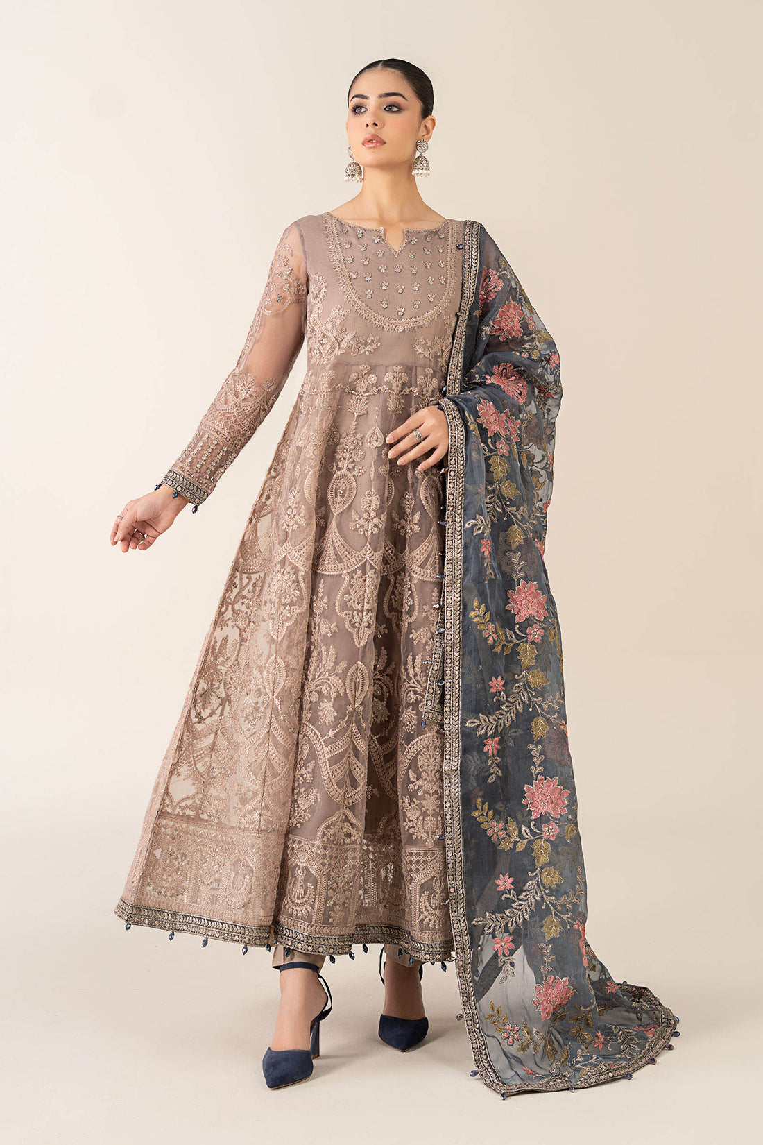 Maria B | Pre Fall 25 | Organza Frock 13 - by Libasekhas UK - Registered Vendor of : Maria B - 100% Original Designer Dress