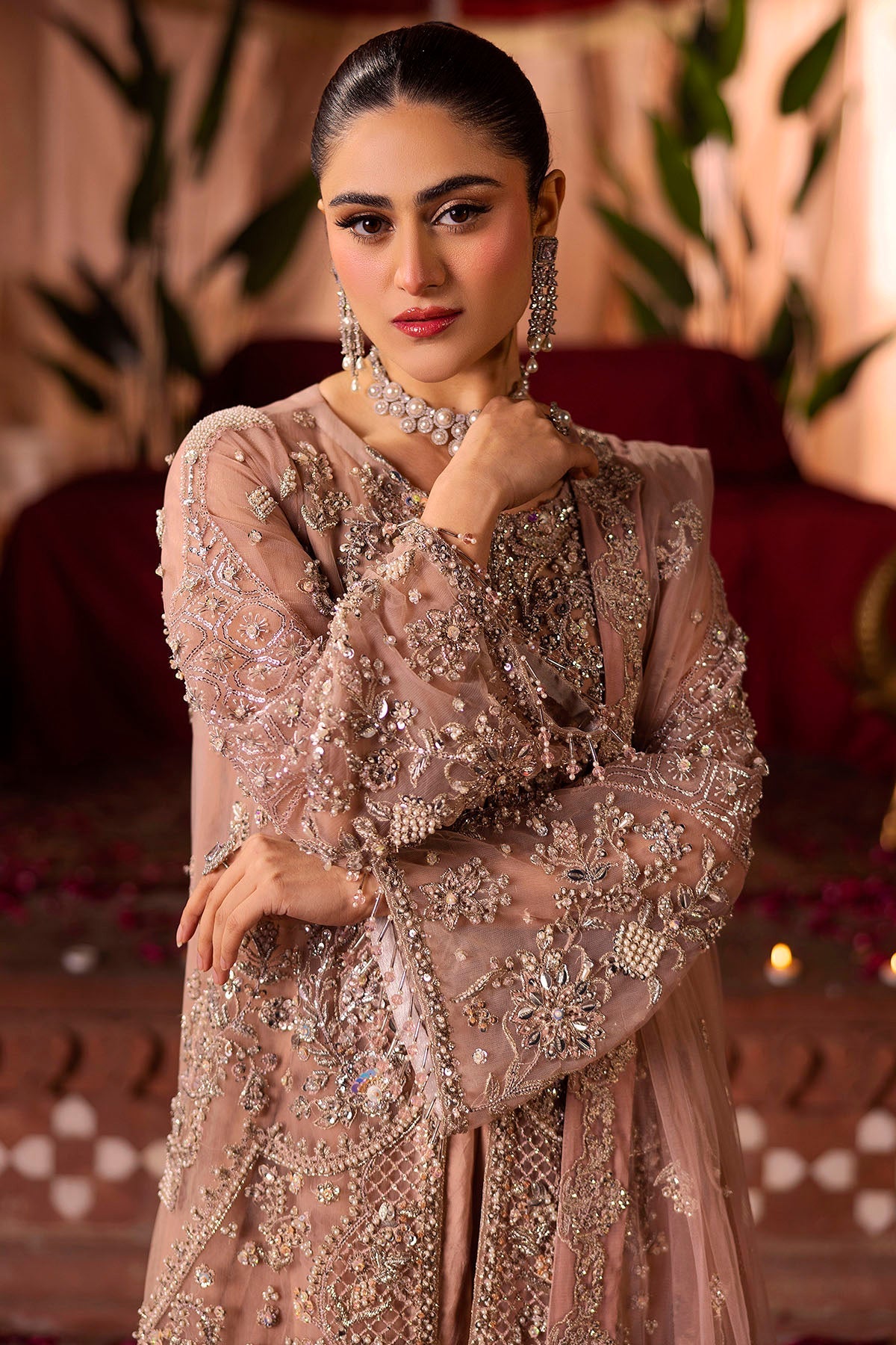 Motifz | Bridal Couture | 0011-REEM EMBROIDERED SILK NET STITCHED - by - Libasekhas UK - Registered Vendor of : Motifz - 100% Original Designer Dresss