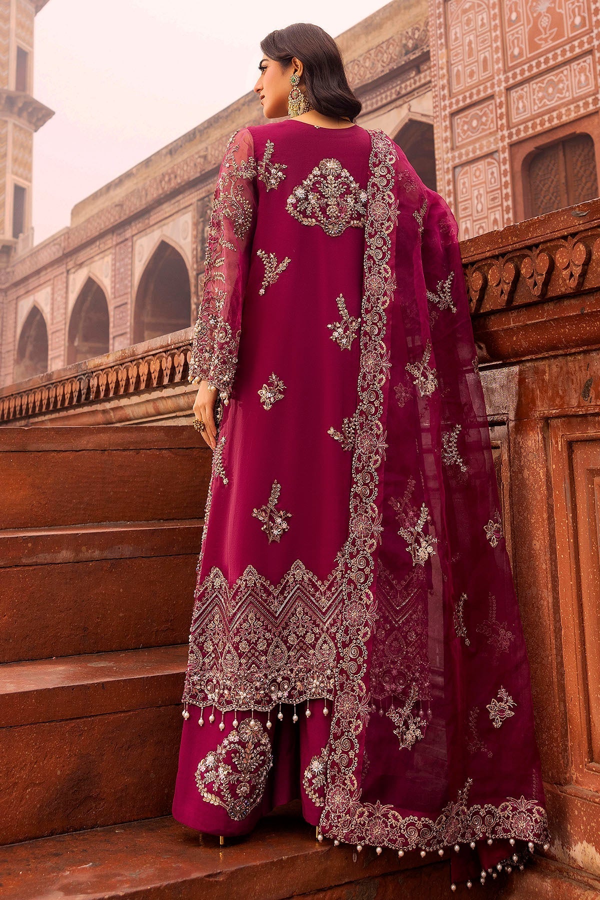 Motifz | Bridal Couture | 0013-HEER EMBROIDERED ORGANZA STITCHED - by - Libasekhas UK - Registered Vendor of : Motifz - 100% Original Designer Dresss