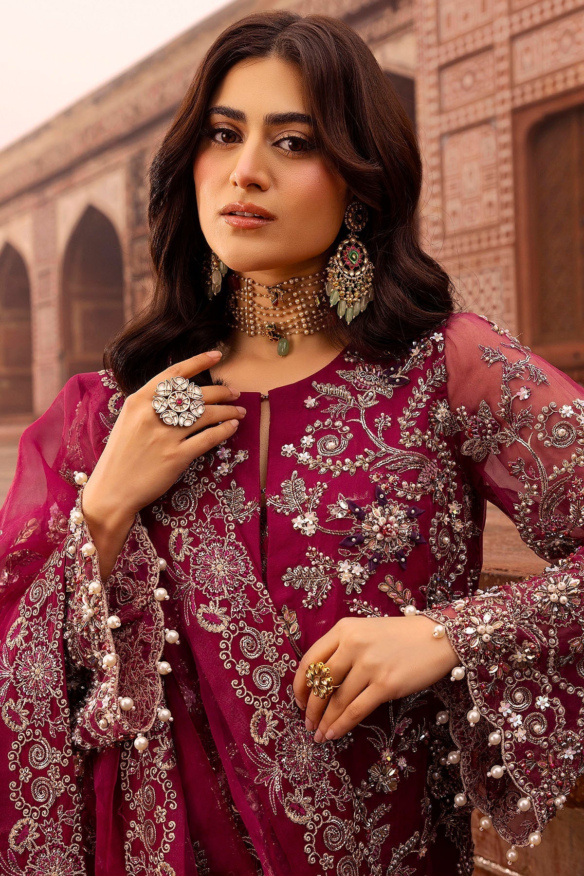 Motifz | Bridal Couture | 0013-HEER EMBROIDERED ORGANZA STITCHED - by - Libasekhas UK - Registered Vendor of : Motifz - 100% Original Designer Dresss
