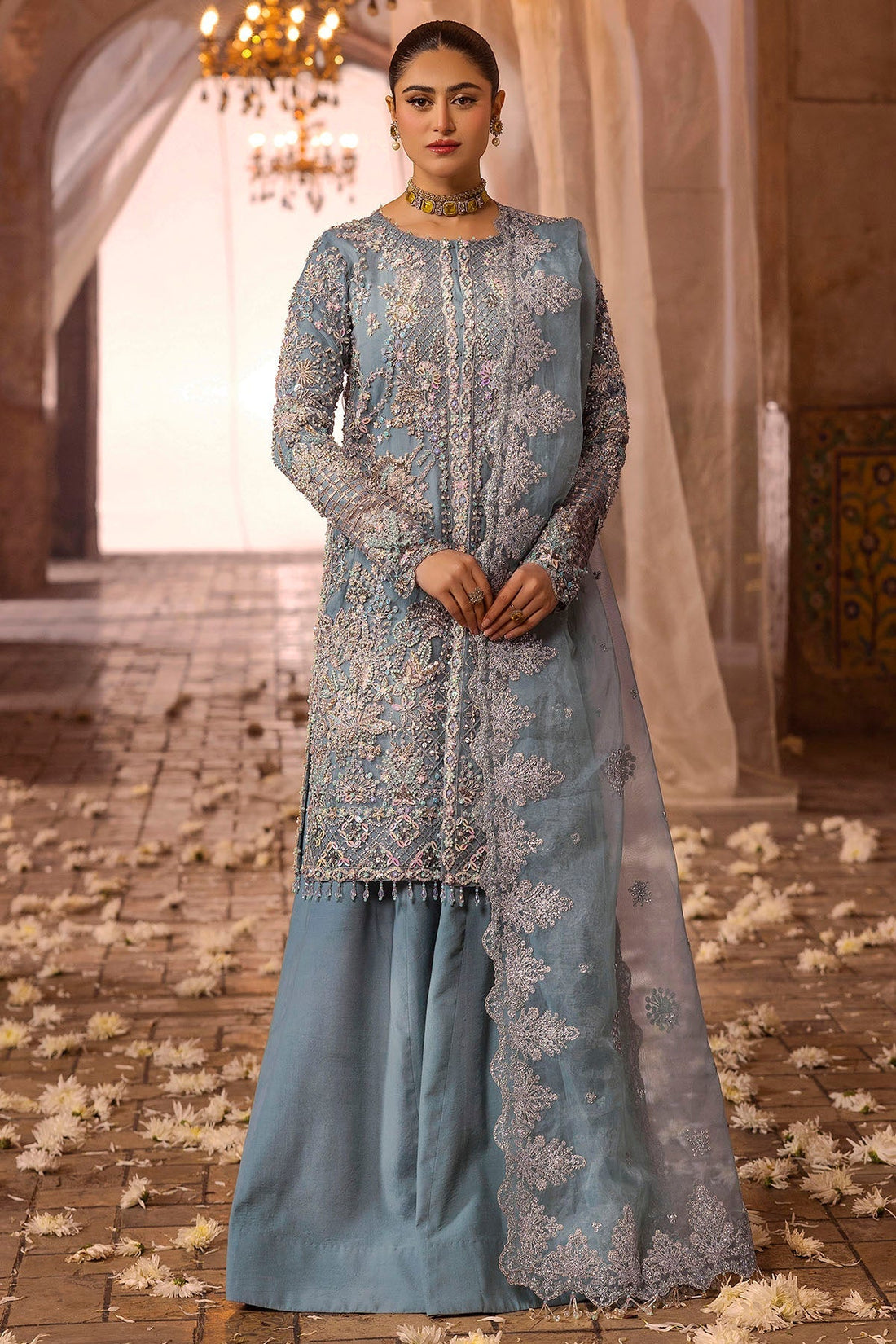 Motifz | Bridal Couture | 0014-FIROZEH EMBROIDERED ORGANZA STITCHED - Ladies Clothes -  Libasekhas
