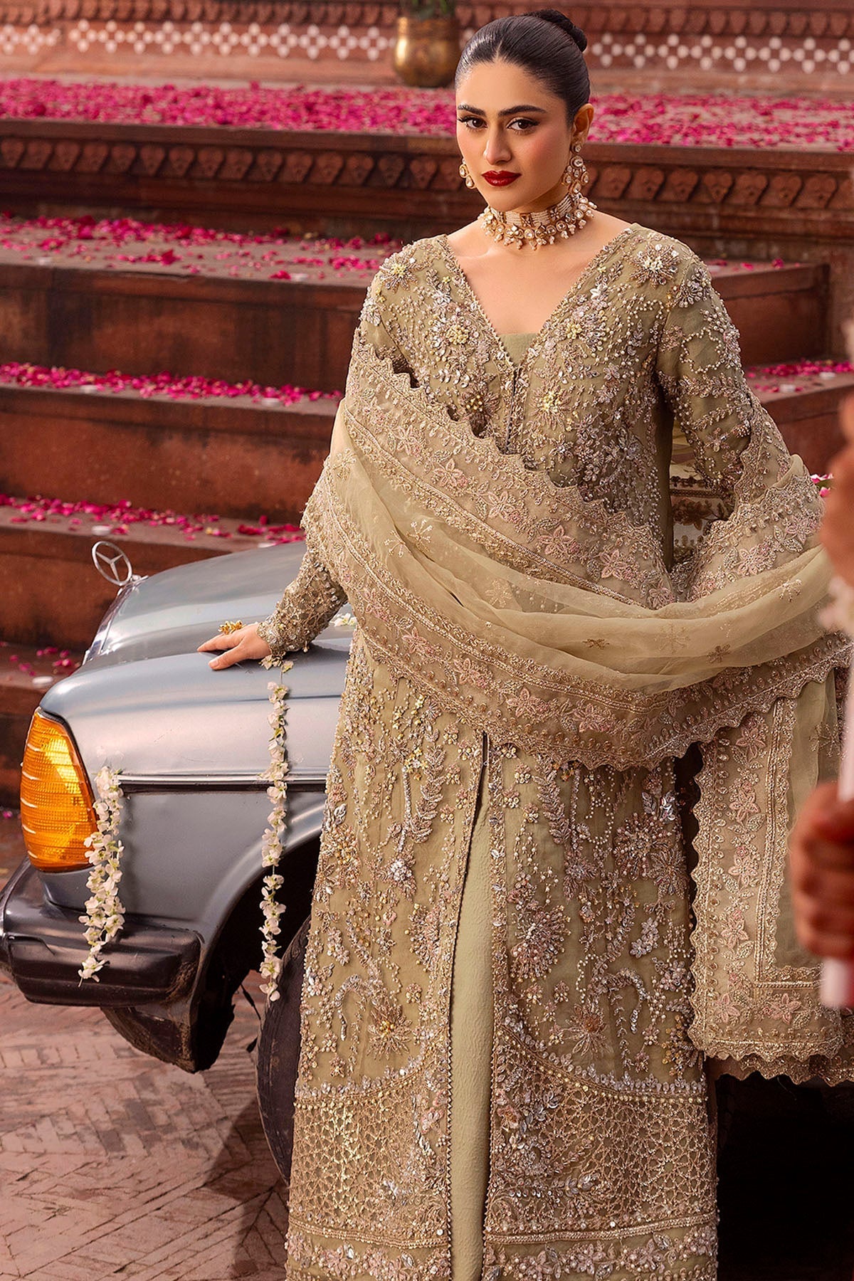 Motifz | Bridal Couture | 0017-PARINAZ EMBROIDERED ORGANZA STITCHED - by - Libasekhas UK - Registered Vendor of : Motifz - 100% Original Designer Dresss