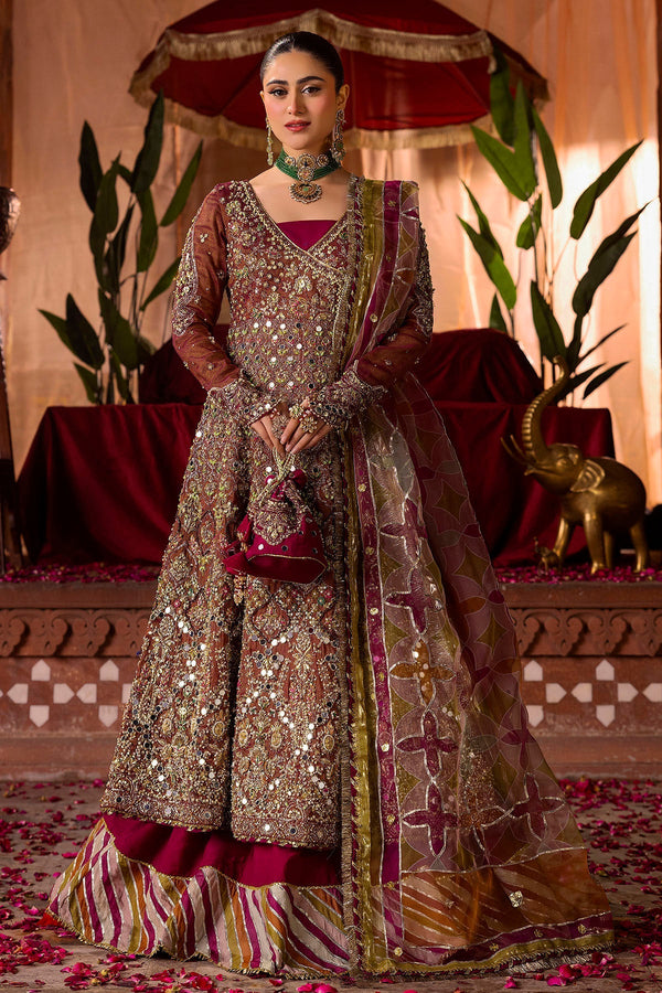 Motifz | Bridal Couture | 0020-NAURATAN EMBROIDERED MESSORI STITCHED - by - Libasekhas UK - Registered Vendor of : Motifz - 100% Original Designer Dresss