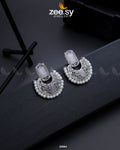 Silver Cluster Pearl Earring - by - Libasekhas UK - Registered Vendor of : Zeesy - 100% Original Designer Dresss