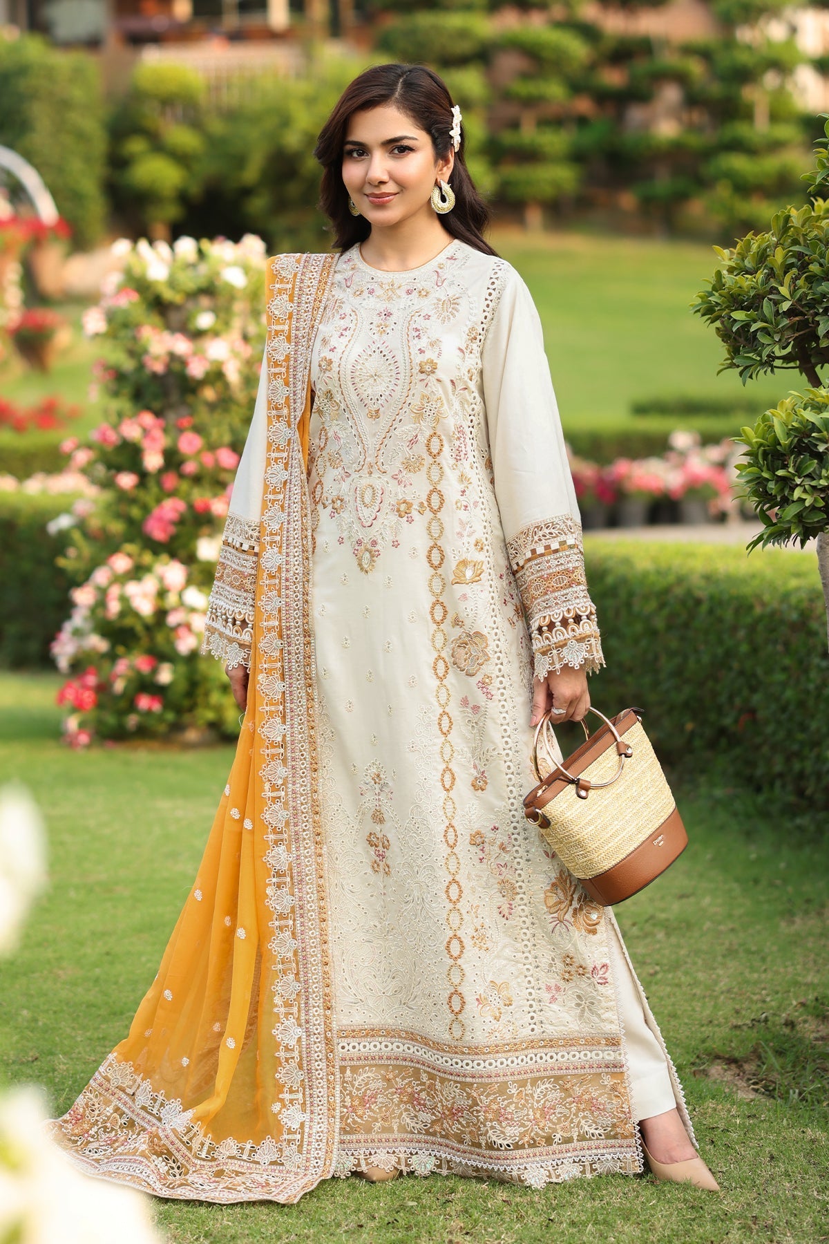 Imrozia Premium | Hayam Luxury Lawn 25 | SL 91 LULU - by - Libasekhas UK - Registered Vendor of : Imrozia Premium - 100% Original Designer Dresss