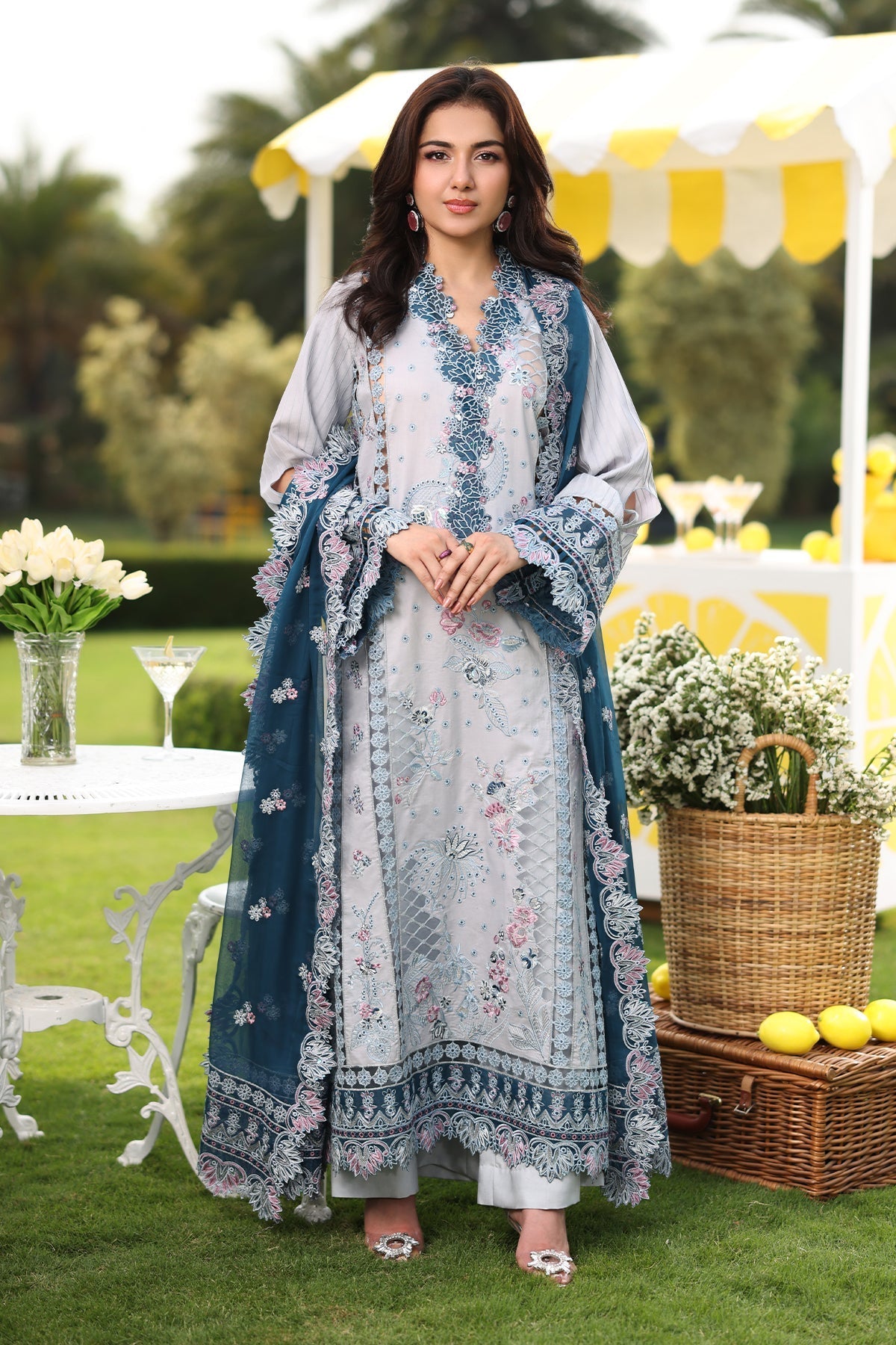 Imrozia Premium | Hayam Luxury Lawn 25 | SL 96 MUNIRA - by - Libasekhas UK - Registered Vendor of : Imrozia Premium - 100% Original Designer Dresss