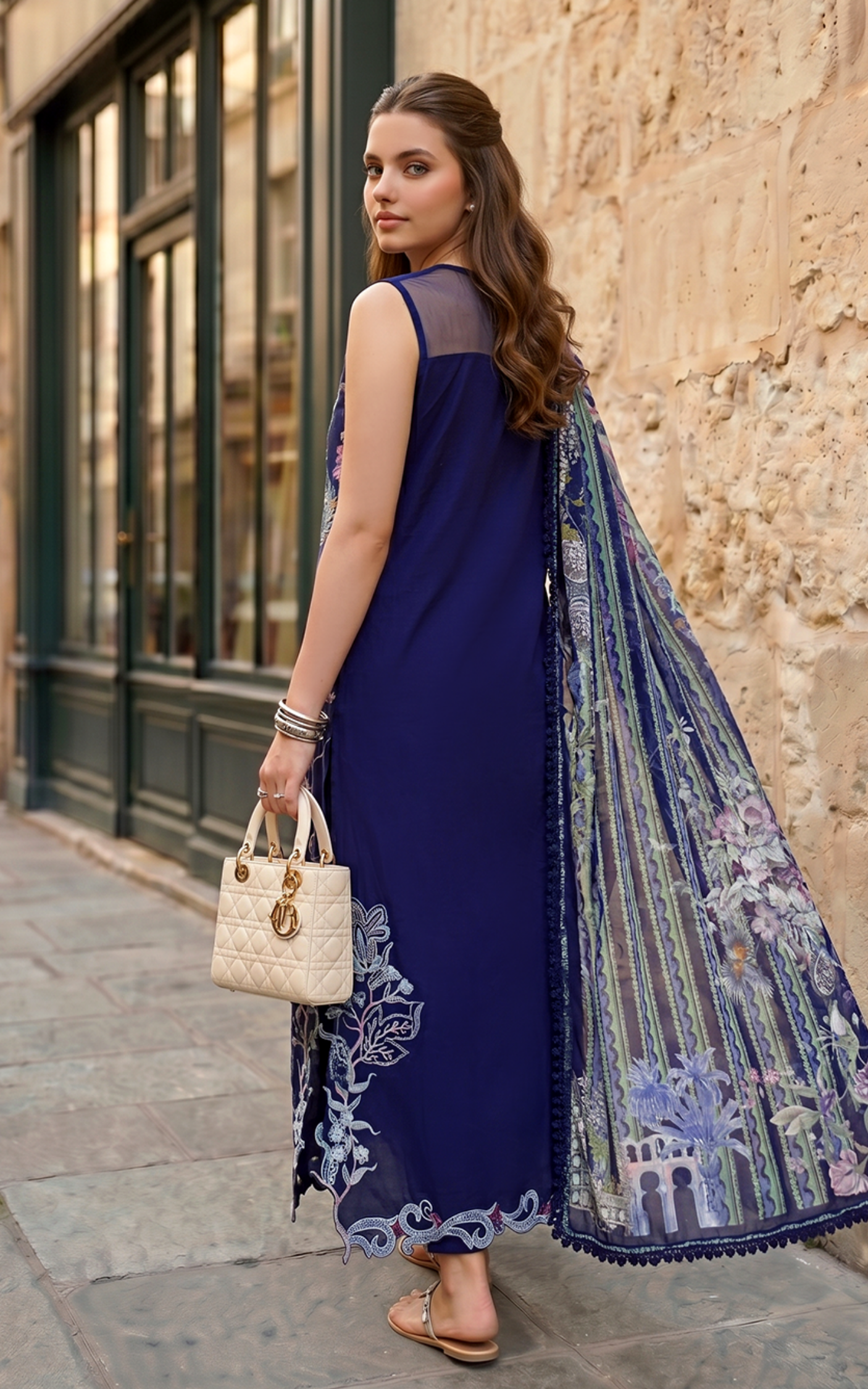 Asifa and Nabeel | Summer Lawn 26 | Scarlet Blue (SL26-04) - by Libasekhas UK - Registered Vendor of : Asifa and Nabeel - 100% Original Designer Dress