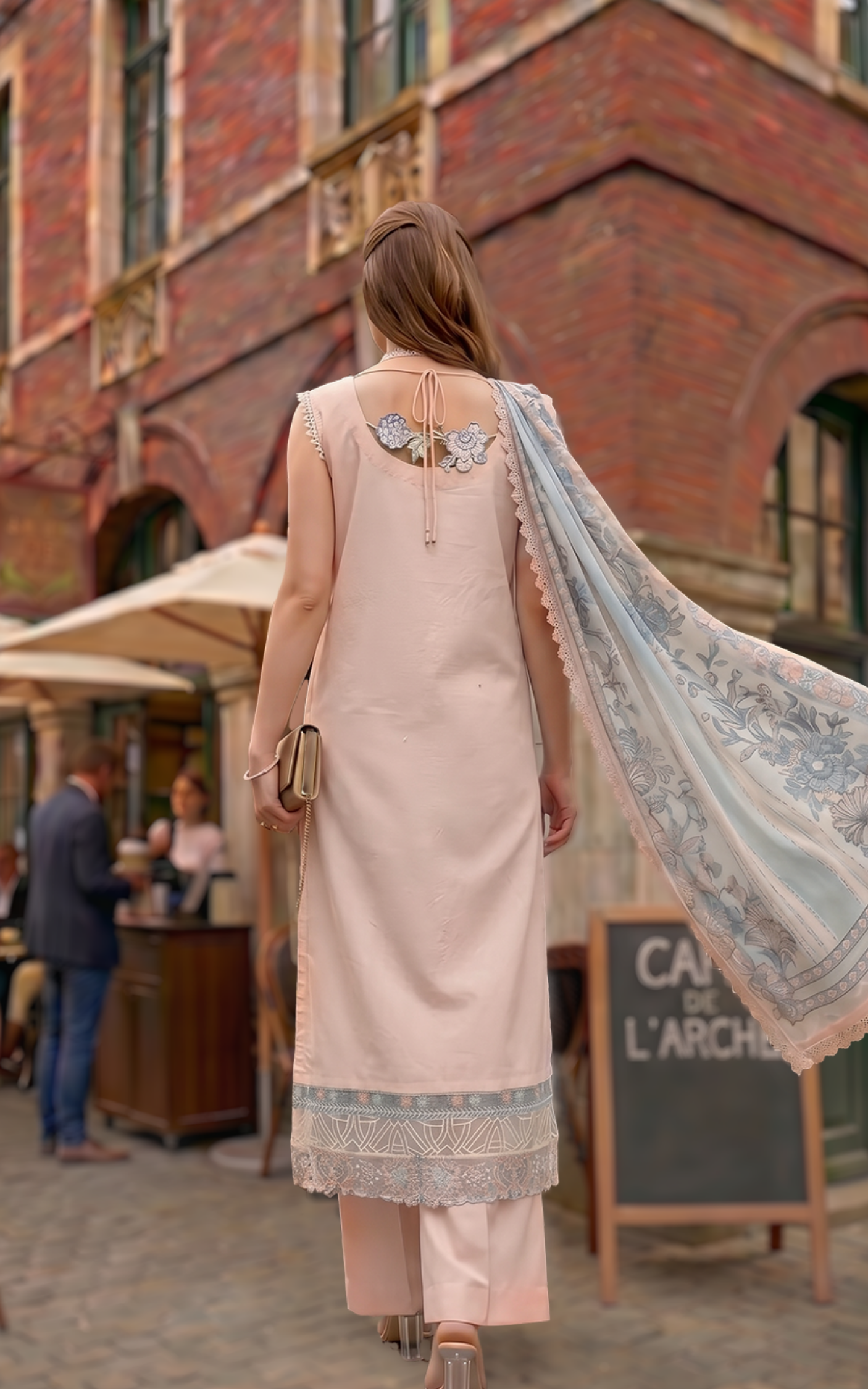 Asifa and Nabeel | Summer Lawn 26 | Peach Garden (SL26-05) - by Libasekhas UK - Registered Vendor of : Asifa and Nabeel - 100% Original Designer Dress