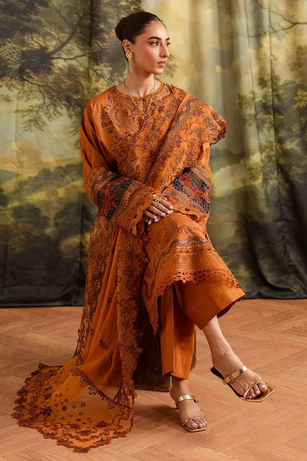 Marjjan | Guzel Lawn | SMC 208-A (Rust) - by Libasekhas UK - Registered Vendor of : Marjjan - 100% Original Designer Dress