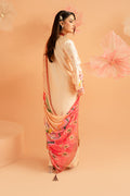 Imrozia Premium | Amelia Printed Silk | SP-152 Peach Etoile - by Libasekhas UK - Registered Vendor of : Imrozia Premium - 100% Original Designer Dress