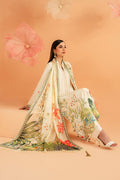 Imrozia Premium | Amelia Printed Silk | SP-153 Ivory Botanica - by Libasekhas UK - Registered Vendor of : Imrozia Premium - 100% Original Designer Dress