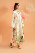 Imrozia Premium | Amelia Printed Silk | SP-153 Ivory Botanica - by Libasekhas UK - Registered Vendor of : Imrozia Premium - 100% Original Designer Dress