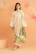 Imrozia Premium | Amelia Printed Silk | SP-153 Ivory Botanica - by Libasekhas UK - Registered Vendor of : Imrozia Premium - 100% Original Designer Dress