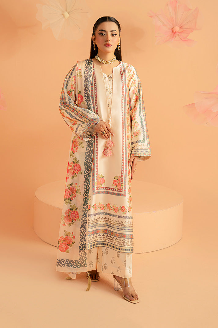 Imrozia Premium | Amelia Printed Silk | SP-154 Rose Charm - by Libasekhas UK - Registered Vendor of : Imrozia Premium - 100% Original Designer Dress