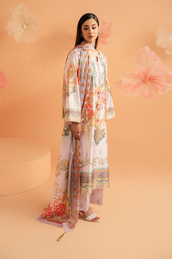 Imrozia Premium | Amelia Printed Silk | SP-157 Lilac Opulence - by Libasekhas UK - Registered Vendor of : Imrozia Premium - 100% Original Designer Dress