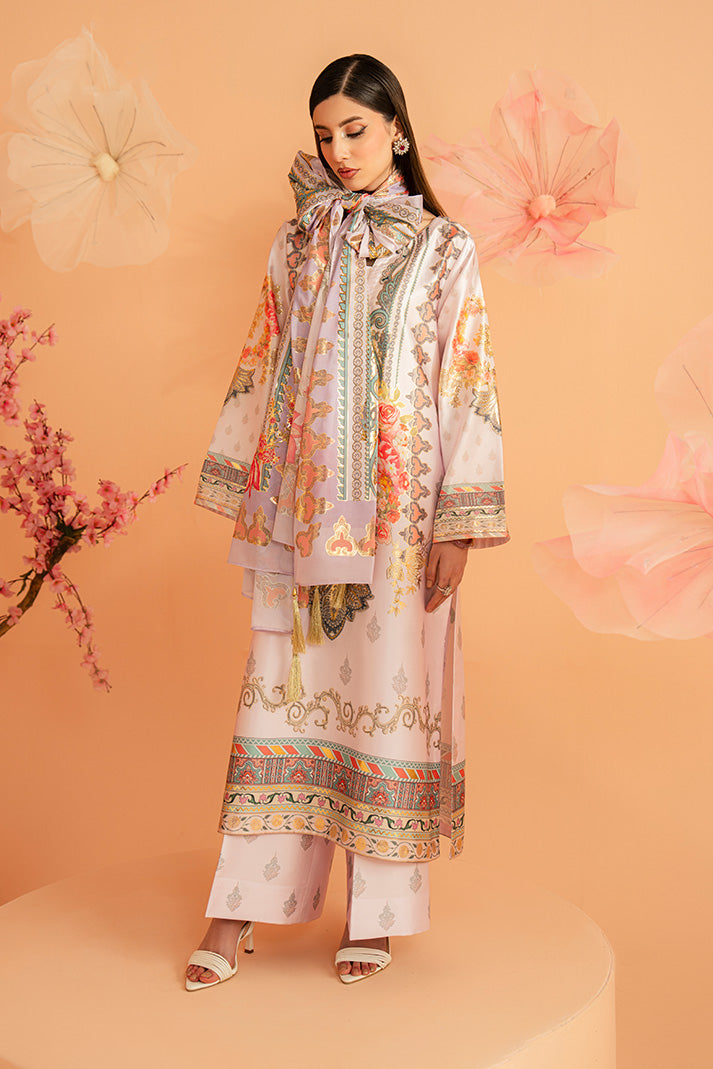 Imrozia Premium | Amelia Printed Silk | SP-157 Lilac Opulence - by Libasekhas UK - Registered Vendor of : Imrozia Premium - 100% Original Designer Dress